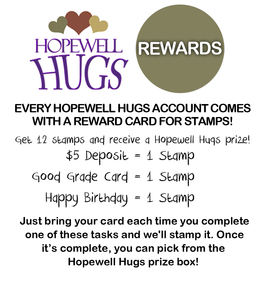 Hopewell Hugs account rewards program